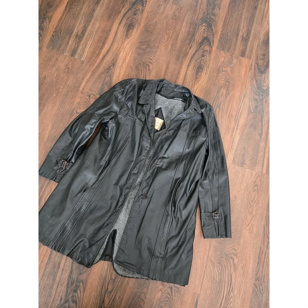VTG 50s IRVIN FOSTER ZIP OUT Horsehide Leather Shearling Coat Jacket USA Mens 44